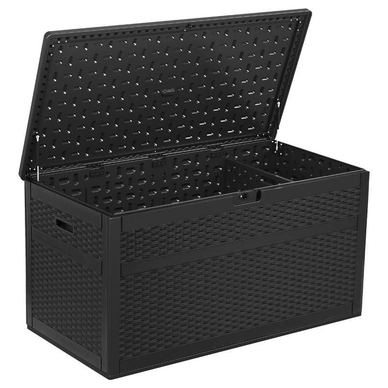 Boîte de rangement verrouillable en résine résistante à l'eau 233 gallons Edrosie Inc, Noir