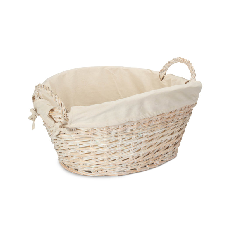 Wicker Laundry Wash Basket with Lining