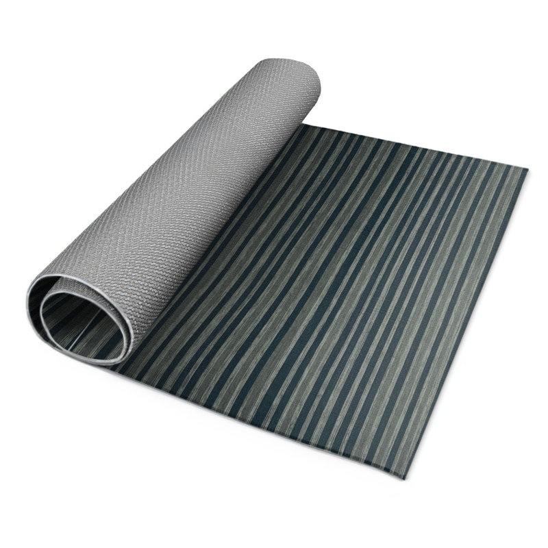 Tapis intérieur / extérieur bleu HorizontalStripes, Rectangulaire 3 pi x 5 pi
