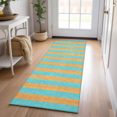 Tapis rayé lavable à la machine Abdulkarim