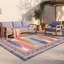 Trellis en polyester lavable à rayures modernes, couleur sarcelle-2051641495
