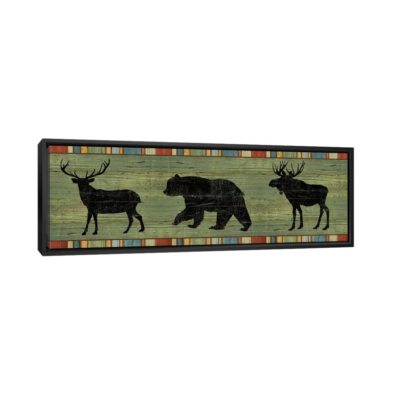 Lake Lodge, impression sur toile tendue, H 12 po x l 36 po x P 1,5 po, Toile avec cadre noir