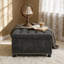 Repose-pieds capitonné avec rangement clouté de 30 po et garniture cloutée, gris foncé-1686457553