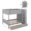 Lit superposé double au-dessus de double avec tablettes de rangement, structure de lit superposé en bois avec 2 tiroirs et armoire à couches multiples-592936196-592936198