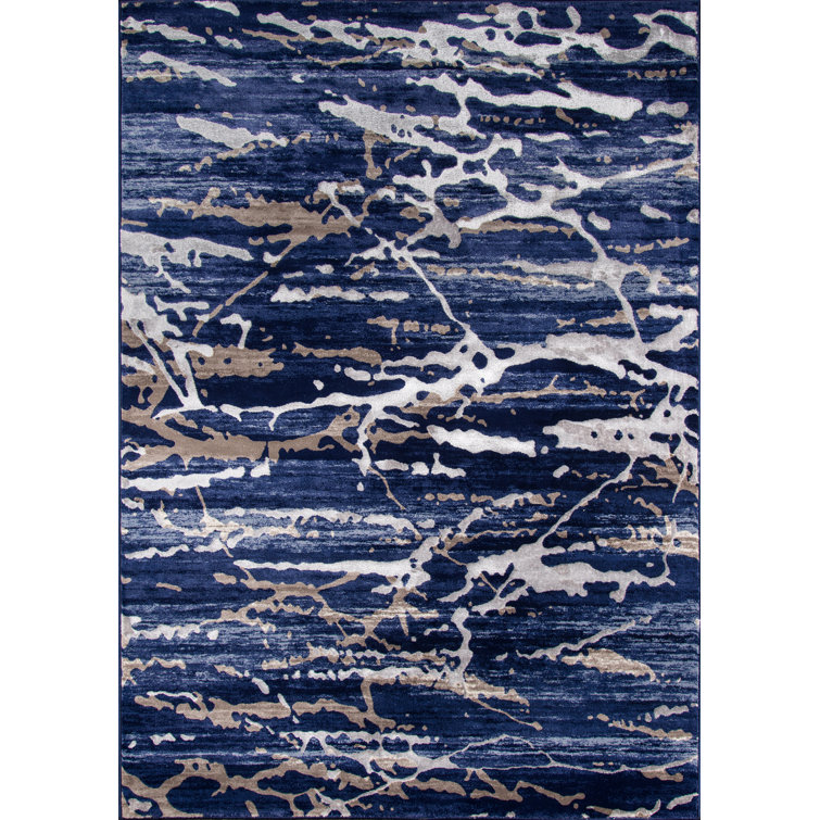 Tapis bleu / blanc Floreat