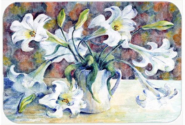 Caroline's Treasures Easter Lillies Glass Cutting Board