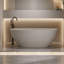 Baignoire de trempage autoportante de 59 pouces avec surface solide, pierre de résine beige, surface de bain confortable et résistante à l'usure en pouces, couleur, forme arrondie, bonne isolation