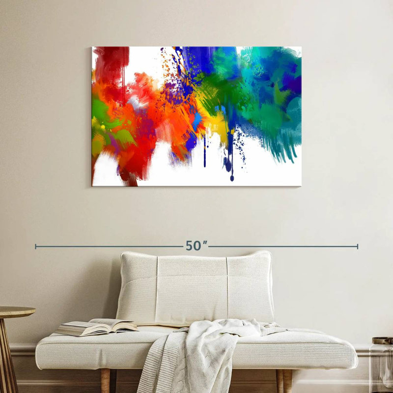Avery Abstract Paint Splash, 26" H x 39" W