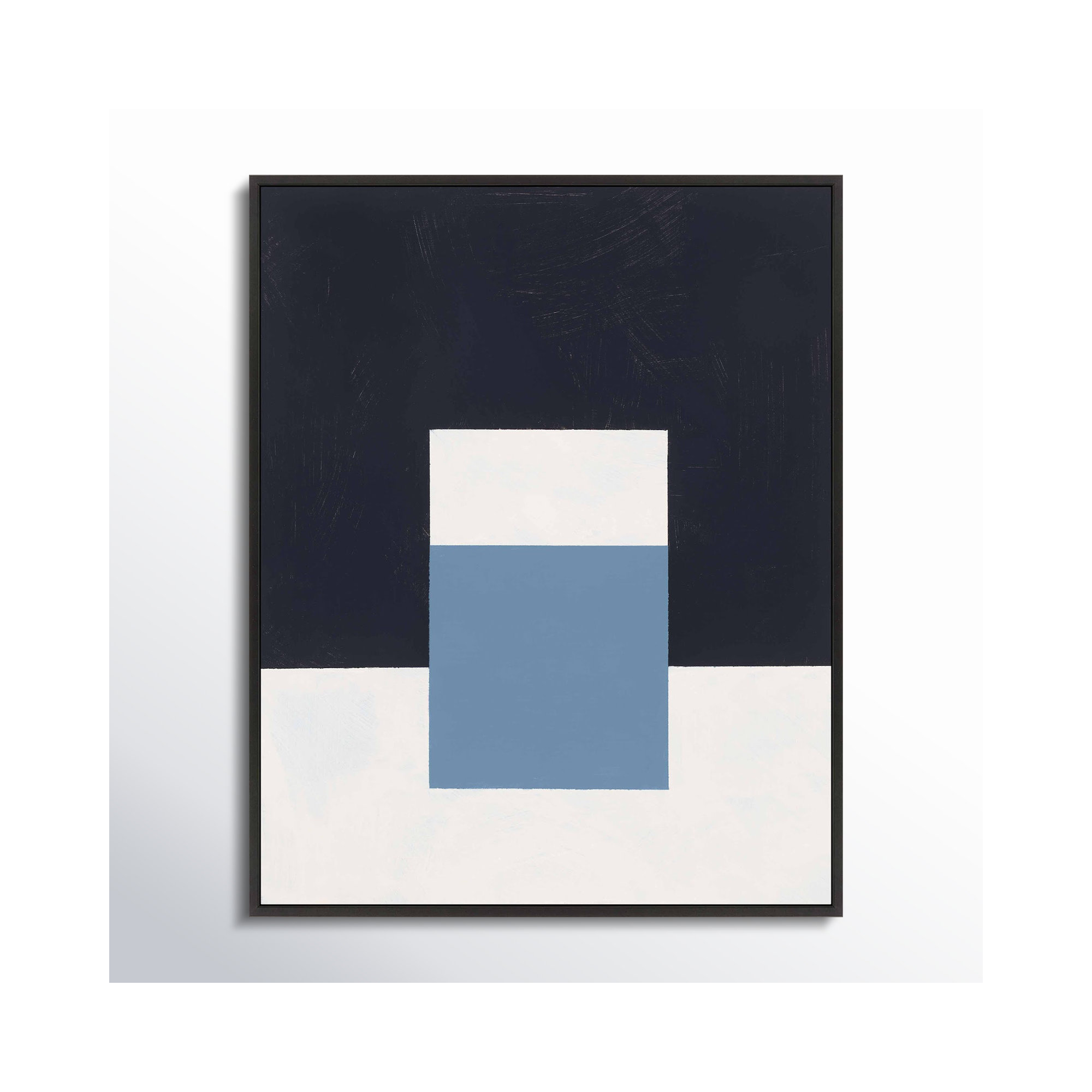 Square Sky by Robert Kamnatnik, Black Framed Canvas, 20" H x 16" W x 1.38" D