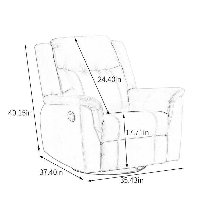 Fauteuil inclinable rembourré Sushen, Gris
