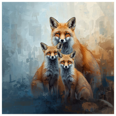 Toile tendue sur châssis Red Fox Family