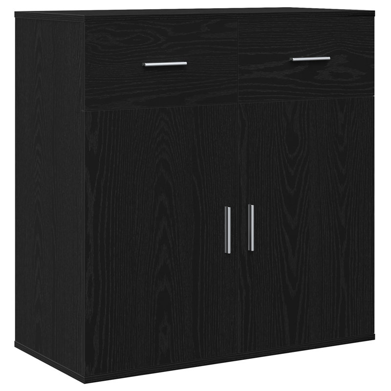 Sideboard 79 X 38 X 80 Cm Engineered Wood, Black Oak