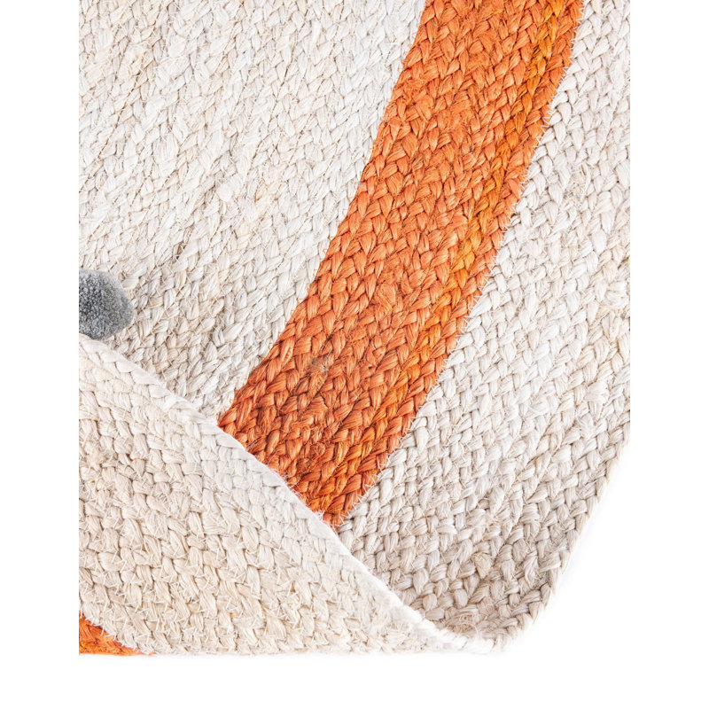 Tapis pour enfants en jute tressé, Round 5'1" x 5'1"