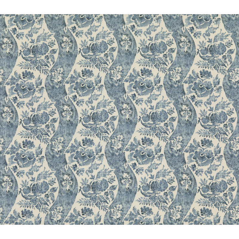 Caldbeck Linen Performance Fabric, Indigo Ivory