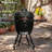 Kalamera Black 24” Ultimate Outdoor Ceramic Grill Kamado with Cart and Side-wings
