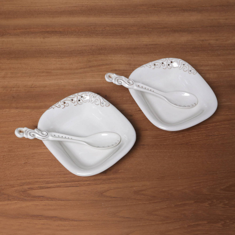 Chulmleigh 8 oz. Ceramic Salad Bowl, White