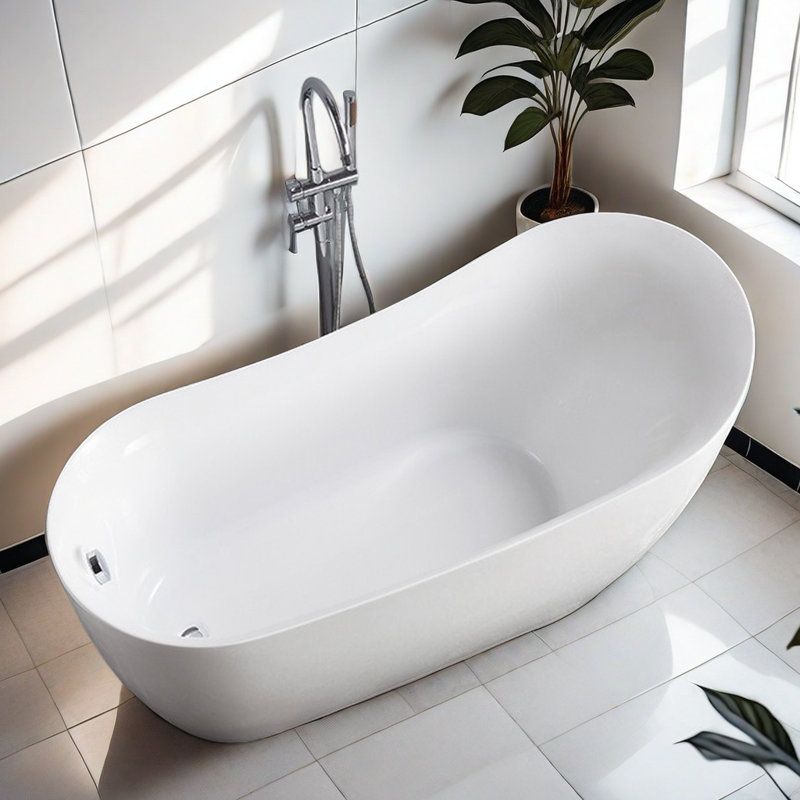 Baignoire simple en acrylique moderne 62,99 l 23,62 po