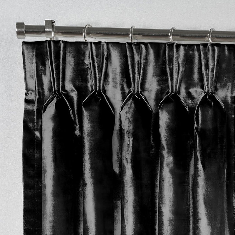 Room Darkening Single Curtain Panel, Black, 245cm Width x 175cm Drop
