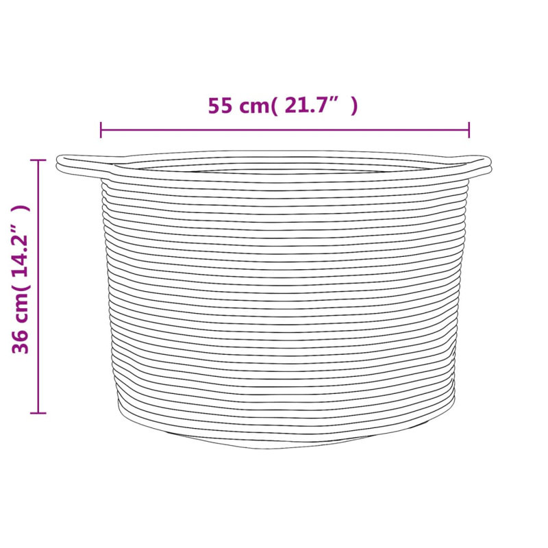 Laundry Basket with Handles, Grey/White