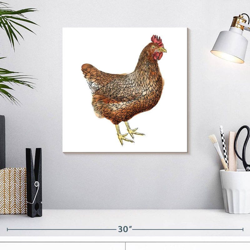 Crowle Brown Chicken, 16" H x 16" W