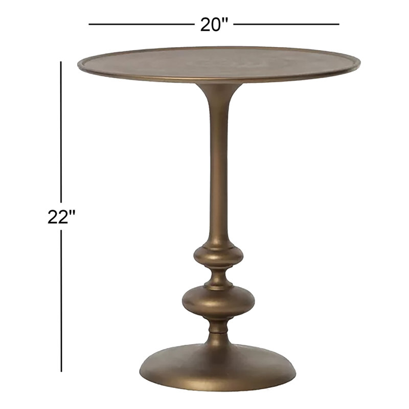 Marlow End Table, Matte Brass