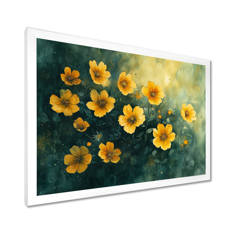Golden Hour Poppies In Summer IV - Coquelicots, impressions sur toile, H 34 po x l 44 po, Blanc