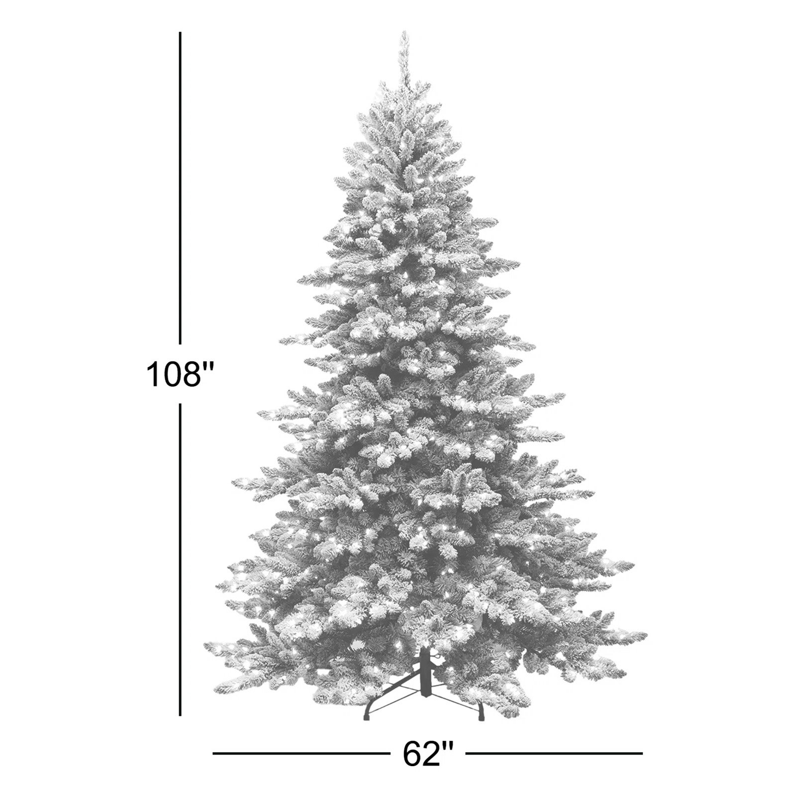 9' Frosted Pre-Lit Spruce Christmas Tree