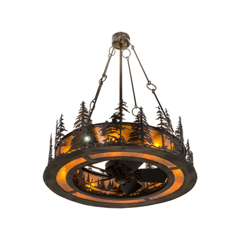 Tall Pines LED Downrod Ceiling Fan
