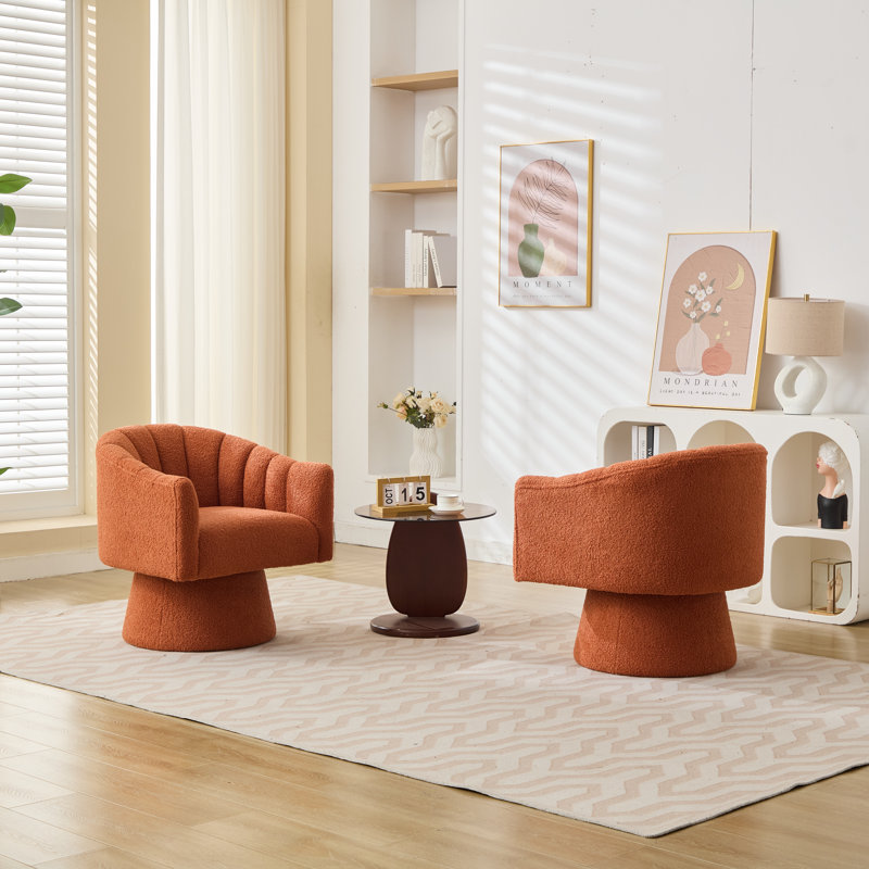 Fauteuil demi-tonneau pivotant, Orange