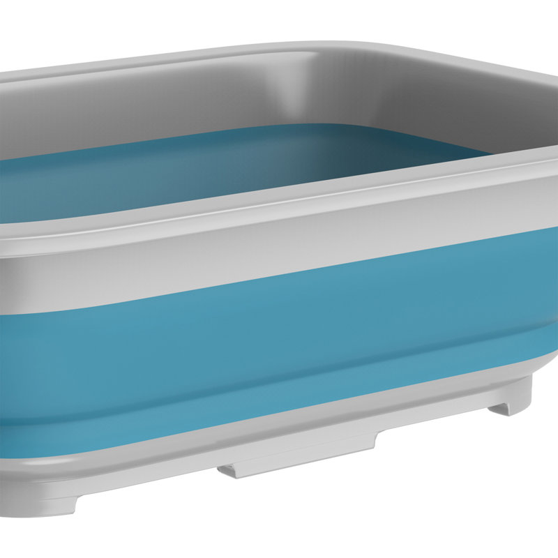 Wakeman Collapsible Ice Bucket - Multipurpose 10-Liter Wash Bin Bucket for Camping and Beach Trips, Blue
