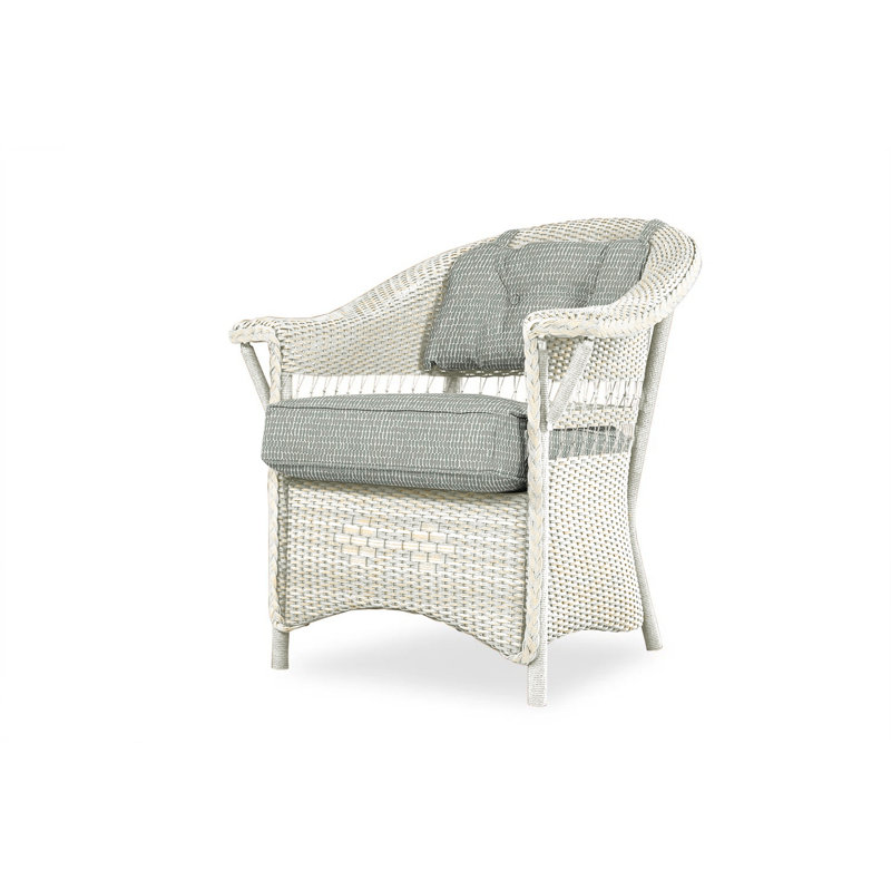 Nantucket Outdoor Dining Armchair, Antique White, Remy Pebble