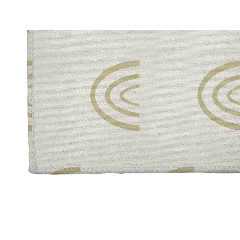 Plain Bows Kids Play Mat, Rectangle 3' x 5', Ivory/Charcoal