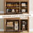 Rattan Buffet Cabinet, Boho Sideboard with 2 Drawers, Adjustable Shelf, High-Leg Storage Cabinet with Anti-Tip Hardware,for Kitchen,Dining Room,Entryway,Living Room, Light / Dark Oak-1910362293