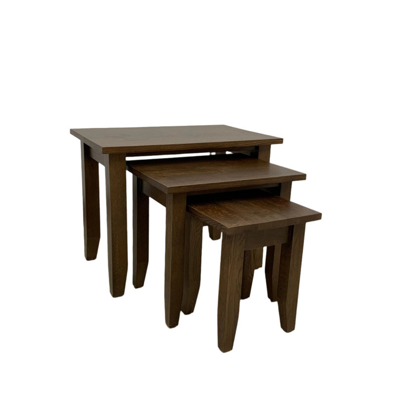 Ensemble de 3 tables gigognes Mission Oak, Teinture noyer