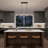 6-Light 36" Farmhouse Matte Black Transitional Candle Island Pendant