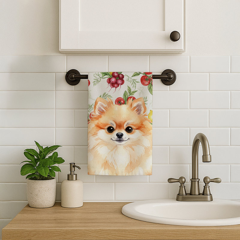 Serviette de cuisine Pomeranian, Loulou de Poméranie