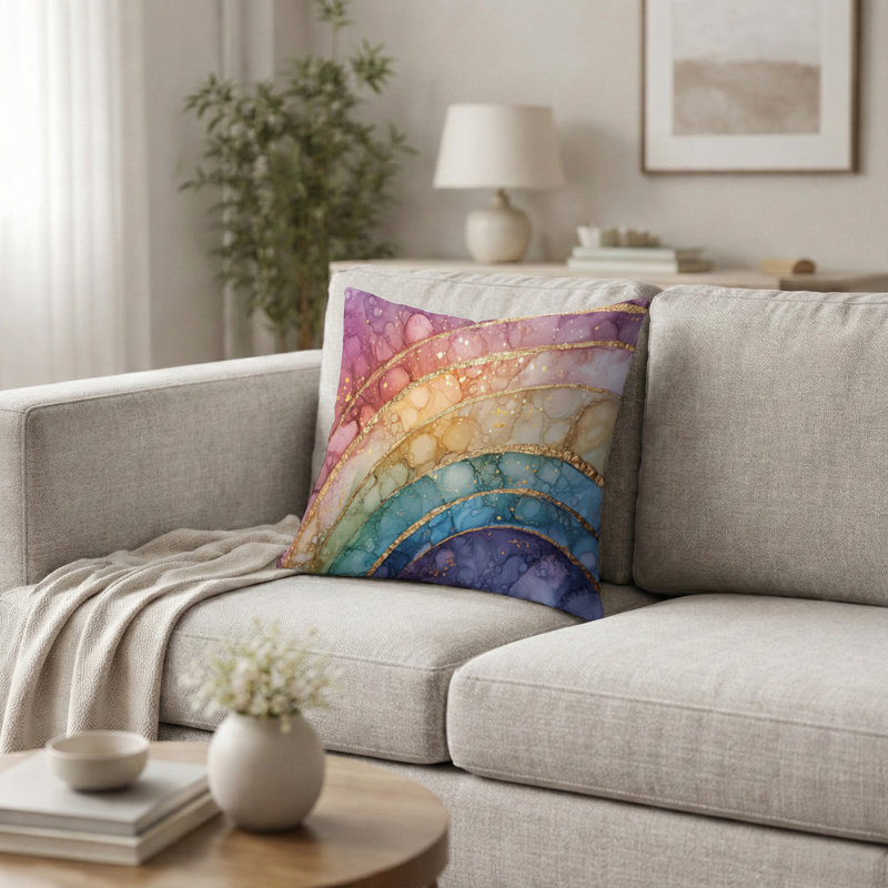 Coussin Rainbow, H 20 po x l 20 po