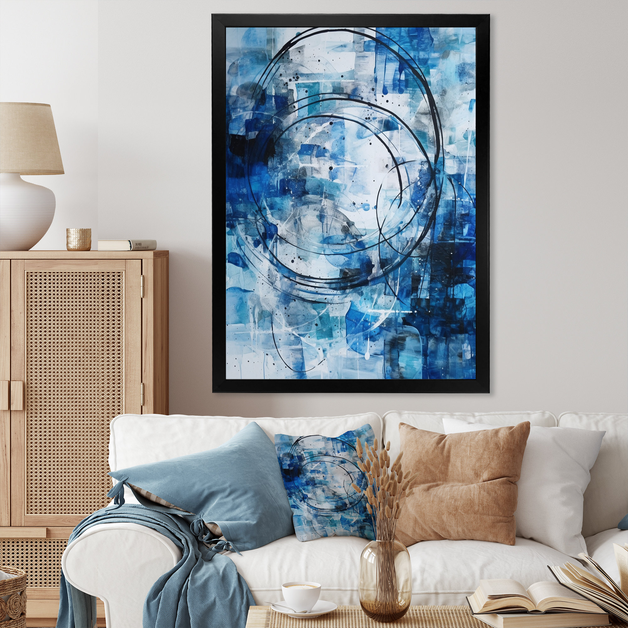 Ivy Bronx Blue And Cream Shapes Unleashed - Abstract Wall Art Prints ...