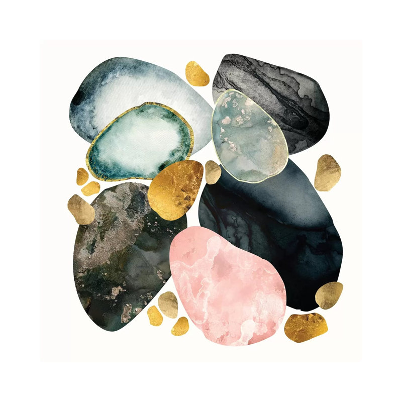 Pebble Abstract - impression d'art graphique, Toile tendue, Aucun mat, H 37 po x l 37 po x P 1,5 po