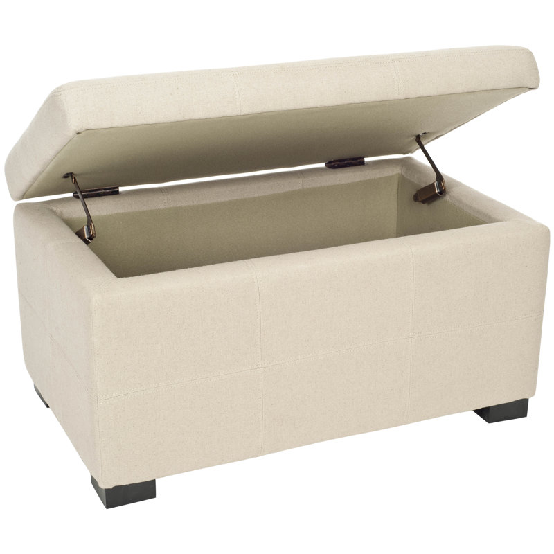 Banc de rangement Alescia, Similicuir noir, 46,9 po x 18,3 po x 16,7 po
