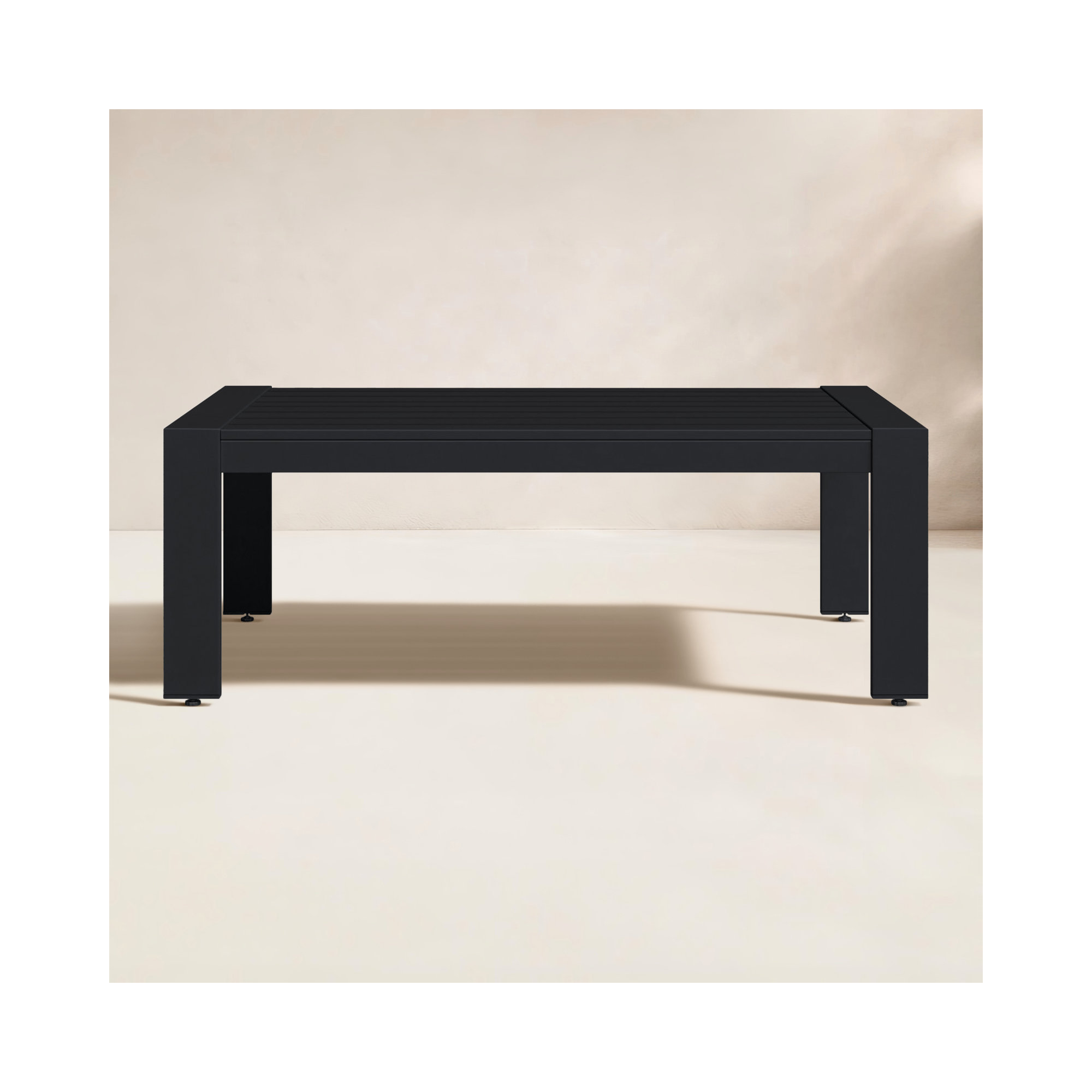 Jayton 47'' Aluminum Outdoor Coffee Table, Black