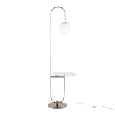 Lampe trombone contemporaine / glam en métal avec tablette en verre