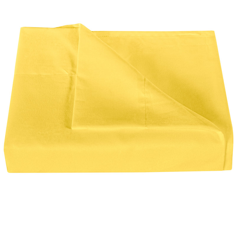 Drap plat en microfibre , Jaune, Drap plat de taille très grand