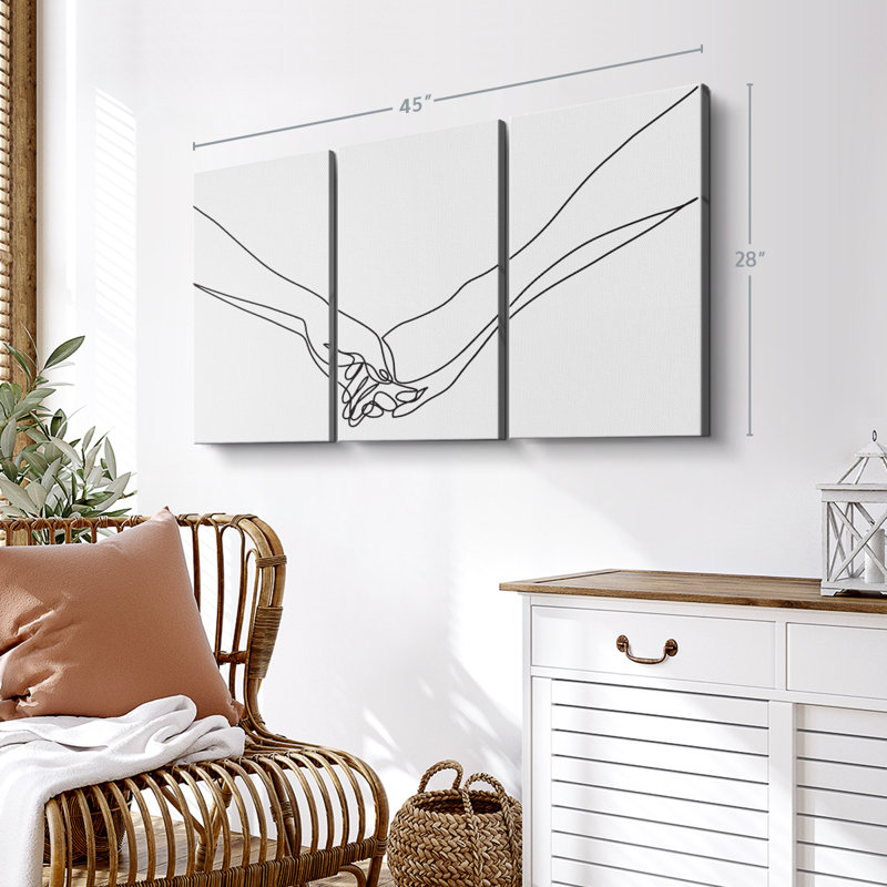 " Holding Hands Couple ", 28" H x 45" W x 1.25" D