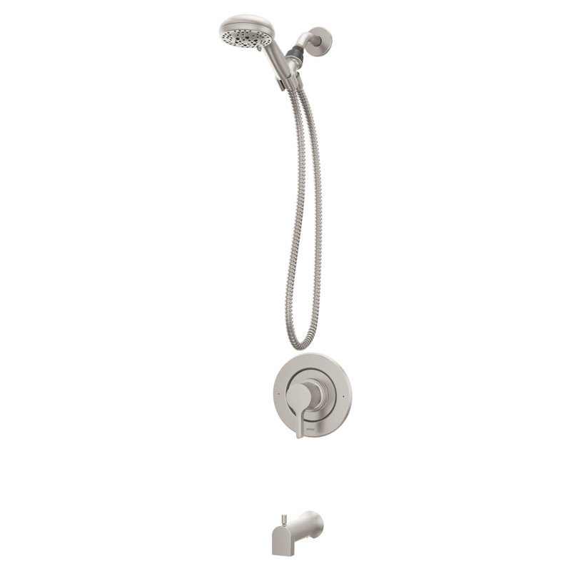 Beric Tub & Shower Faucet with Handheld Showerhead, Valve Included, Brushed Nickel