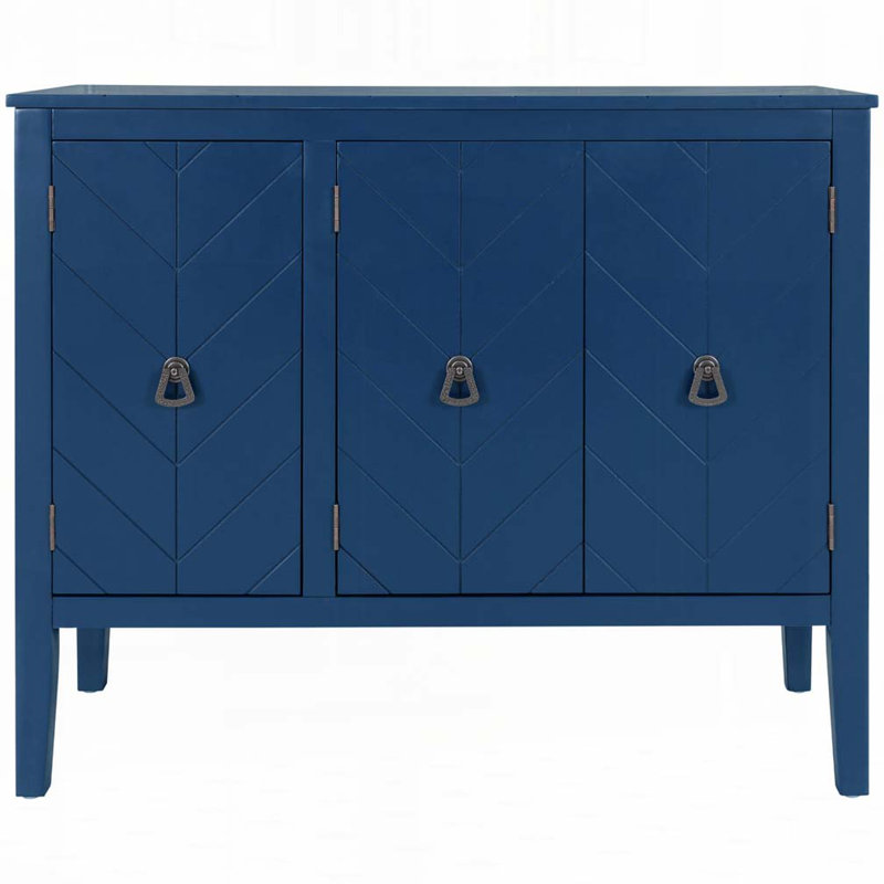 Edford 3 - Door Accent Cabinet,Antique Wooden Cabinet with Adjustable Shelf, Navy Blue
