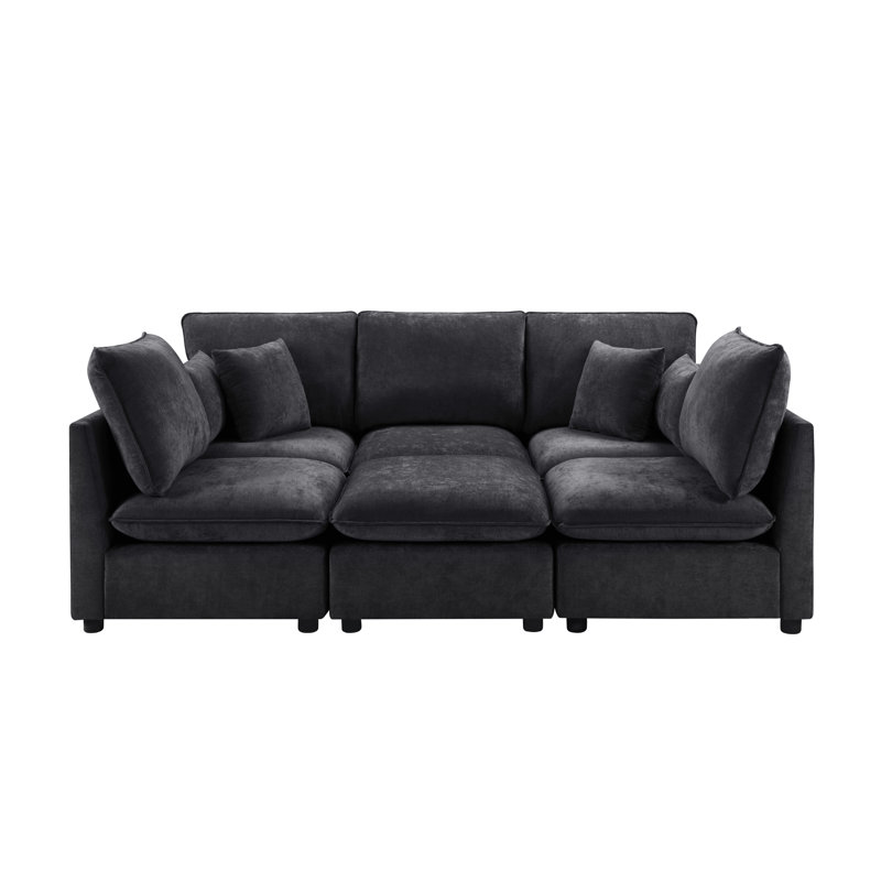 Canapé modulaire Modern, Chenille noir