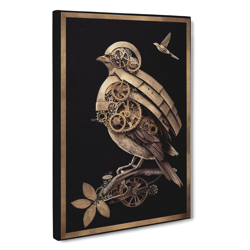 XC1022-4181X Steampunk Bird - Wrapped Canvas Print, 60cm H x 40cm W x 3cm D