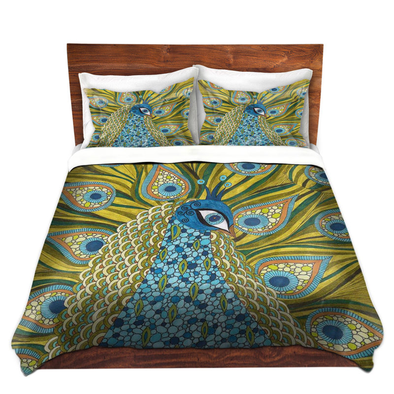 Ensemble de housse de couette peacock, Housse de couette grand + 2 taies décoratives