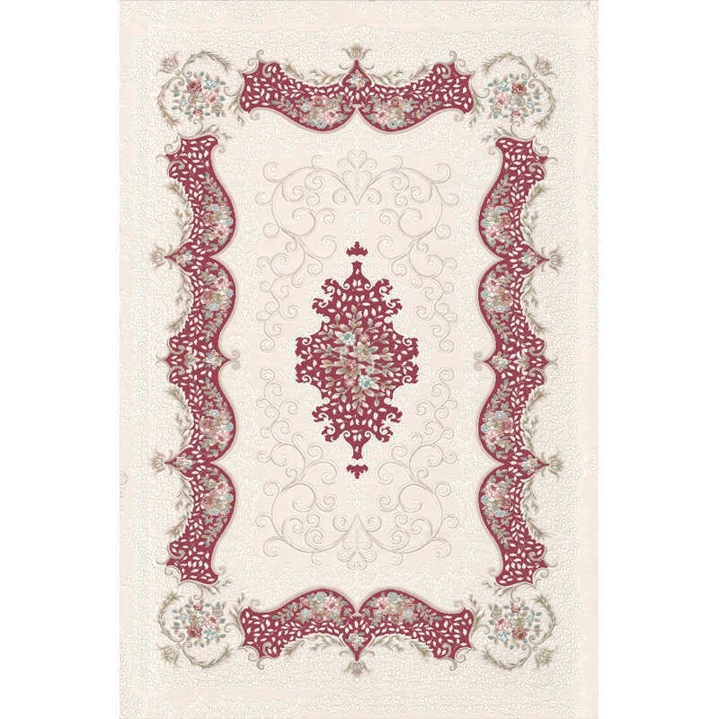 Tapis tissé élégant (4 x 6 pieds), 100% polyester, d'une hauteur de poils de 0,3 po | Pois antibactérien antidérapant en PVC | Lavable à la machine, impression numérique en 3D | Parfait pour le salon, la chambre à coucher et le bureau